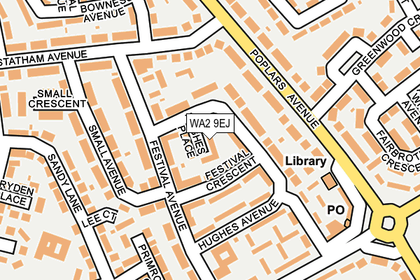 WA2 9EJ map - OS OpenMap – Local (Ordnance Survey)