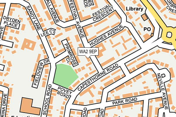 WA2 9EP map - OS OpenMap – Local (Ordnance Survey)