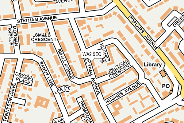 WA2 9EQ map - OS OpenMap – Local (Ordnance Survey)
