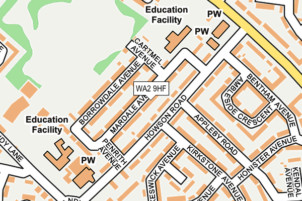 WA2 9HF map - OS OpenMap – Local (Ordnance Survey)