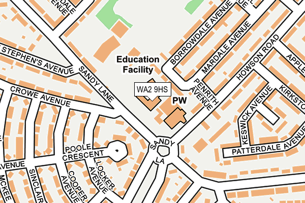 WA2 9HS map - OS OpenMap – Local (Ordnance Survey)