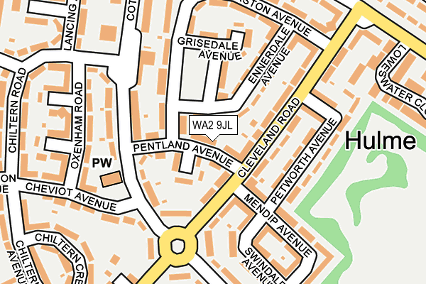 WA2 9JL map - OS OpenMap – Local (Ordnance Survey)