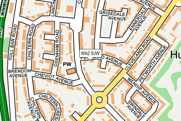WA2 9JW map - OS OpenMap – Local (Ordnance Survey)
