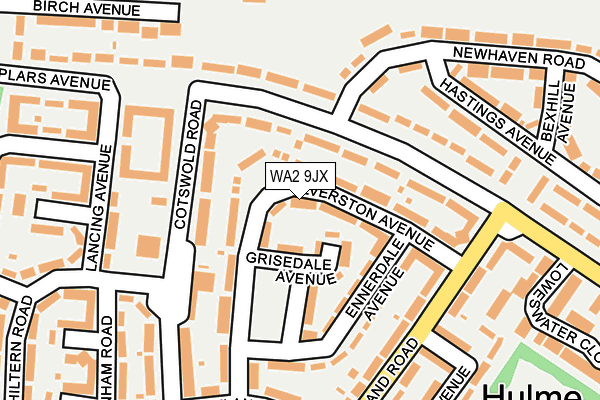 WA2 9JX map - OS OpenMap – Local (Ordnance Survey)
