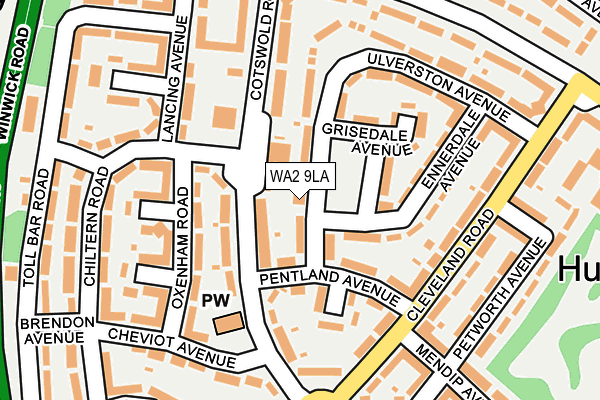 WA2 9LA map - OS OpenMap – Local (Ordnance Survey)