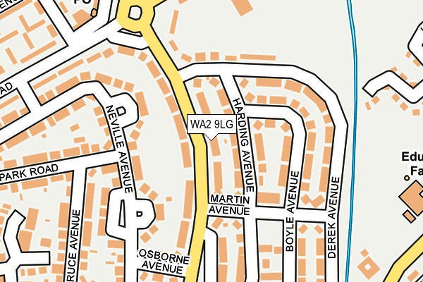 WA2 9LG map - OS OpenMap – Local (Ordnance Survey)