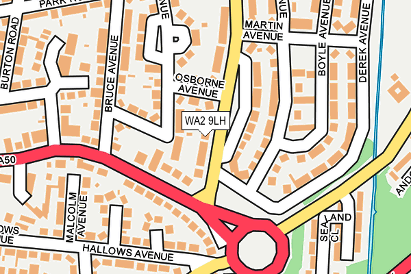 WA2 9LH map - OS OpenMap – Local (Ordnance Survey)