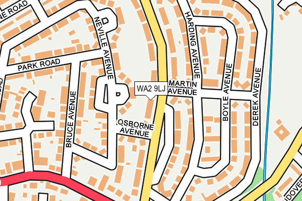 WA2 9LJ map - OS OpenMap – Local (Ordnance Survey)