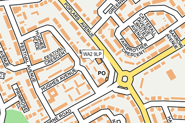 WA2 9LP map - OS OpenMap – Local (Ordnance Survey)