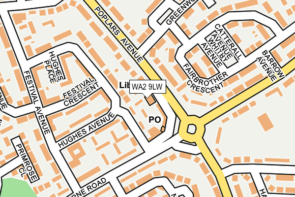 WA2 9LW map - OS OpenMap – Local (Ordnance Survey)