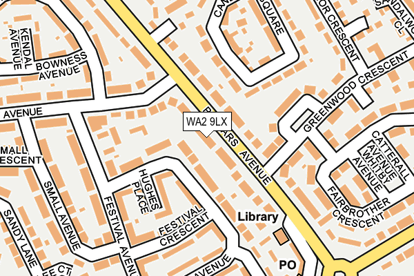 WA2 9LX map - OS OpenMap – Local (Ordnance Survey)