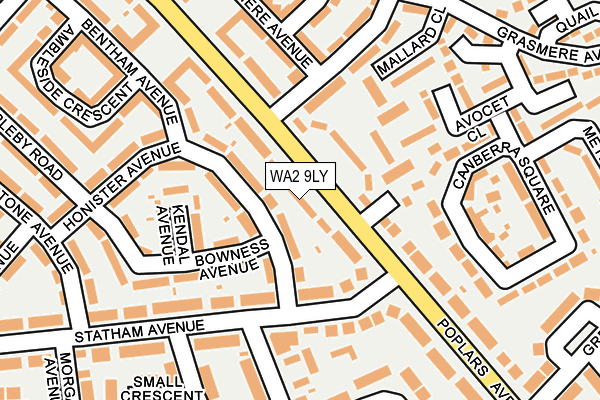 WA2 9LY map - OS OpenMap – Local (Ordnance Survey)