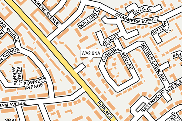 WA2 9NA map - OS OpenMap – Local (Ordnance Survey)