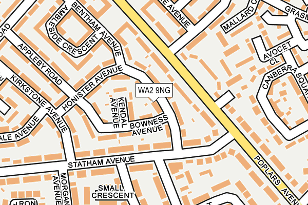 WA2 9NG map - OS OpenMap – Local (Ordnance Survey)