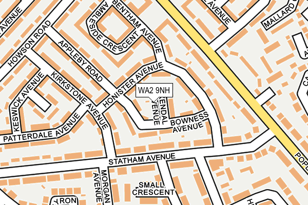 WA2 9NH map - OS OpenMap – Local (Ordnance Survey)