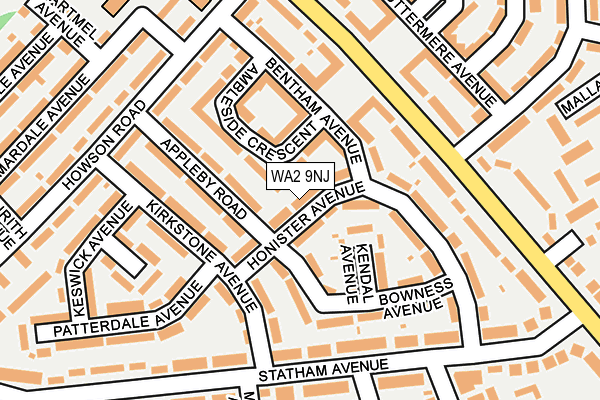 WA2 9NJ map - OS OpenMap – Local (Ordnance Survey)