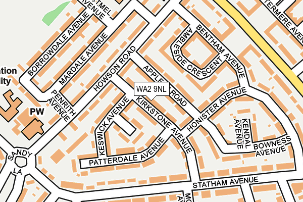 WA2 9NL map - OS OpenMap – Local (Ordnance Survey)