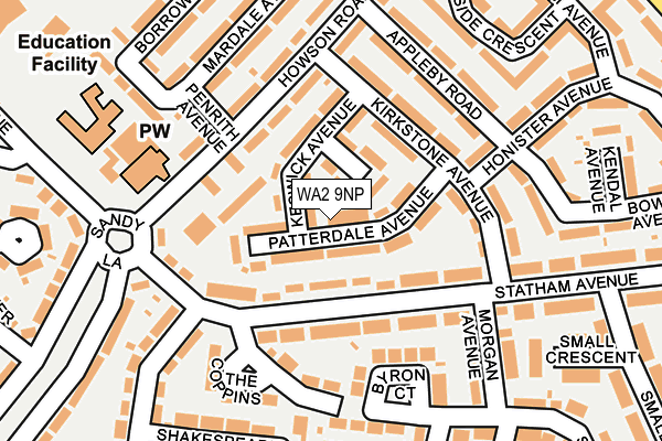WA2 9NP map - OS OpenMap – Local (Ordnance Survey)