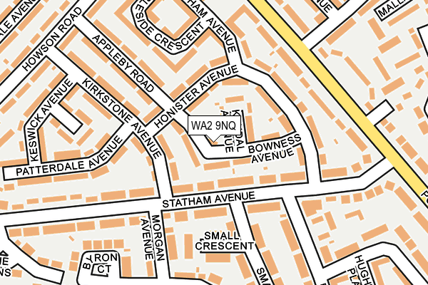 WA2 9NQ map - OS OpenMap – Local (Ordnance Survey)