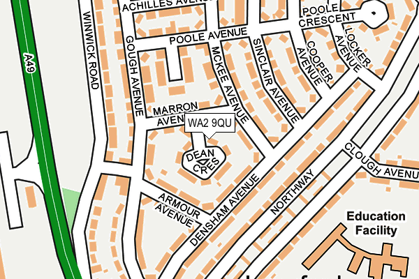 WA2 9QU map - OS OpenMap – Local (Ordnance Survey)