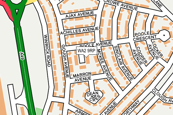 WA2 9RP map - OS OpenMap – Local (Ordnance Survey)