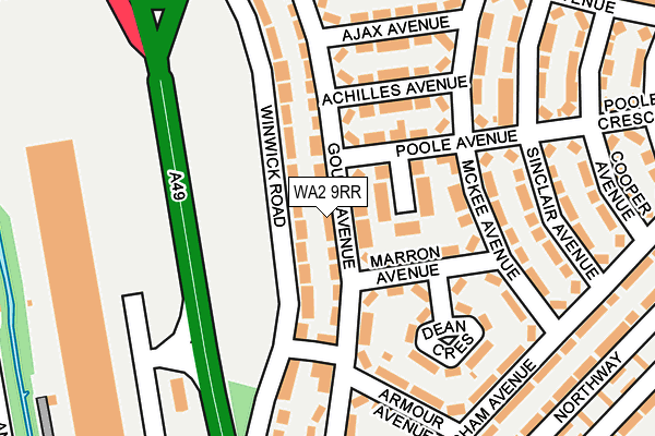 WA2 9RR map - OS OpenMap – Local (Ordnance Survey)