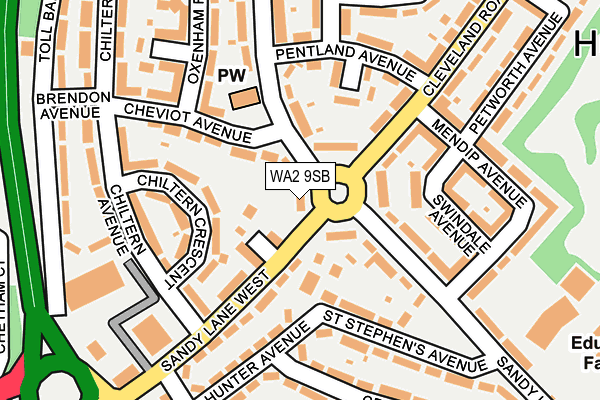 WA2 9SB map - OS OpenMap – Local (Ordnance Survey)