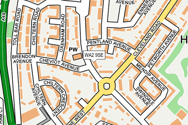 WA2 9SE map - OS OpenMap – Local (Ordnance Survey)