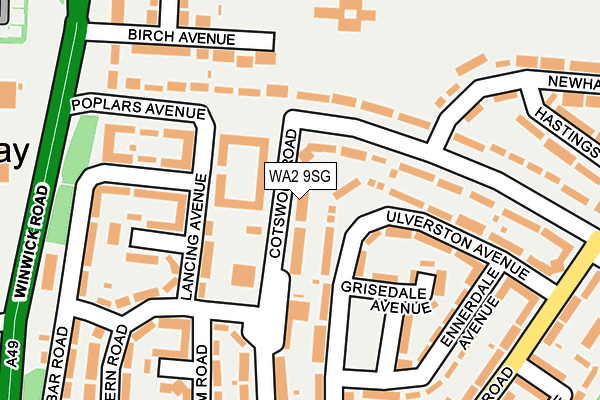 WA2 9SG map - OS OpenMap – Local (Ordnance Survey)