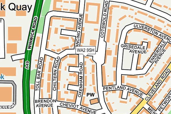 WA2 9SH map - OS OpenMap – Local (Ordnance Survey)