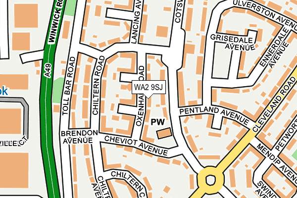 WA2 9SJ map - OS OpenMap – Local (Ordnance Survey)