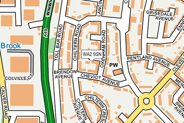 WA2 9SN map - OS OpenMap – Local (Ordnance Survey)