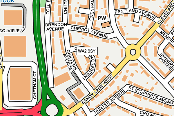 WA2 9SY map - OS OpenMap – Local (Ordnance Survey)