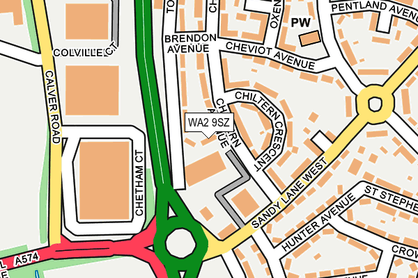 WA2 9SZ map - OS OpenMap – Local (Ordnance Survey)