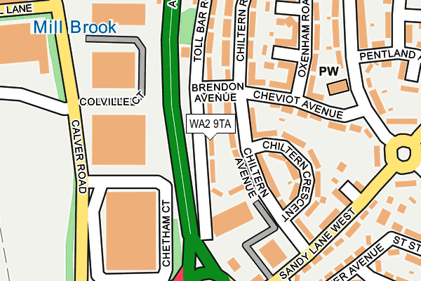 WA2 9TA map - OS OpenMap – Local (Ordnance Survey)