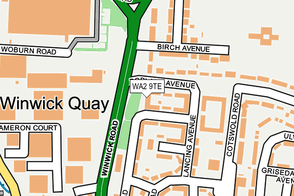 WA2 9TE map - OS OpenMap – Local (Ordnance Survey)