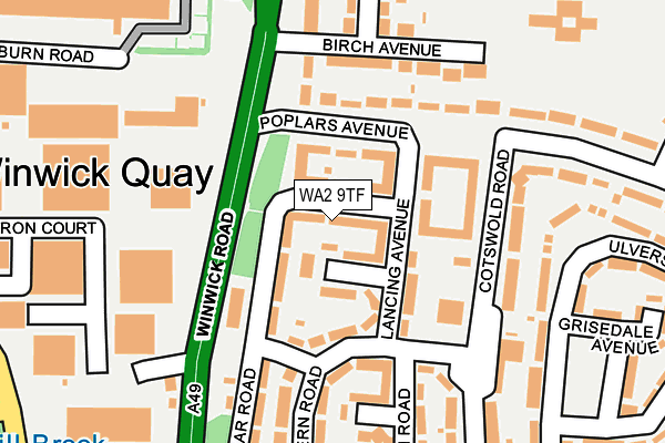 WA2 9TF map - OS OpenMap – Local (Ordnance Survey)