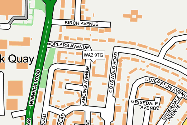 WA2 9TG map - OS OpenMap – Local (Ordnance Survey)