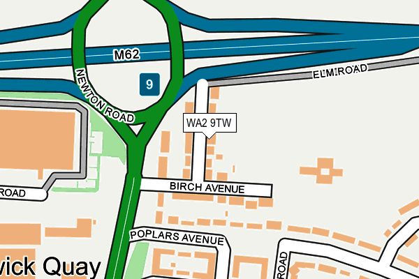WA2 9TW map - OS OpenMap – Local (Ordnance Survey)