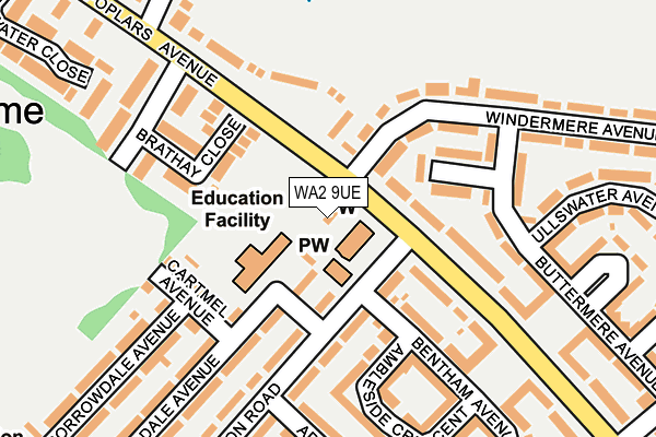 WA2 9UE map - OS OpenMap – Local (Ordnance Survey)