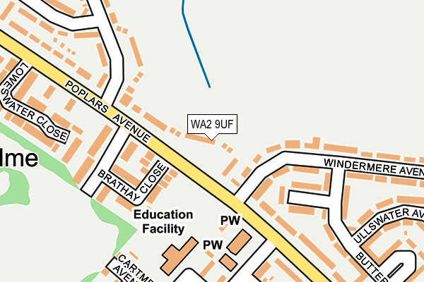 WA2 9UF map - OS OpenMap – Local (Ordnance Survey)