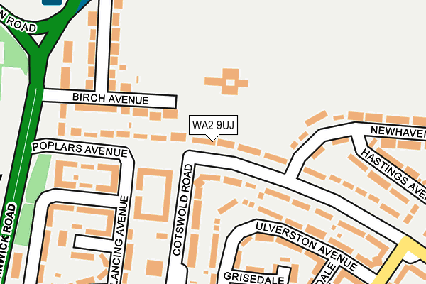 WA2 9UJ map - OS OpenMap – Local (Ordnance Survey)