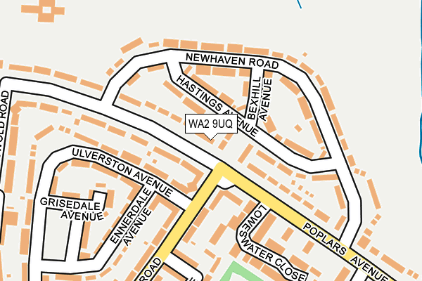 WA2 9UQ map - OS OpenMap – Local (Ordnance Survey)