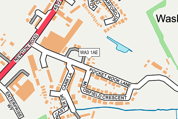 WA3 1AE map - OS OpenMap – Local (Ordnance Survey)