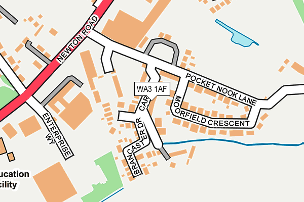 WA3 1AF map - OS OpenMap – Local (Ordnance Survey)