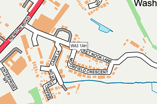 WA3 1AH map - OS OpenMap – Local (Ordnance Survey)