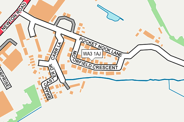 WA3 1AJ map - OS OpenMap – Local (Ordnance Survey)
