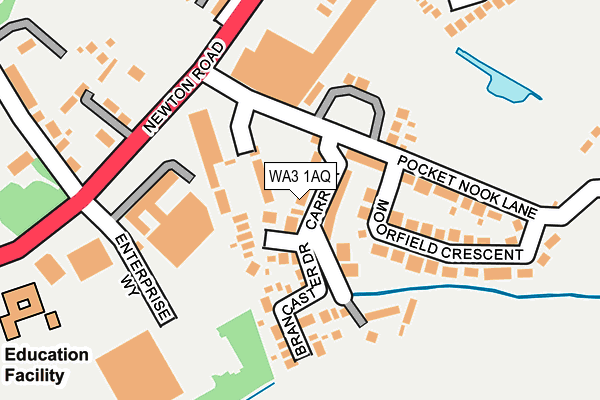 WA3 1AQ map - OS OpenMap – Local (Ordnance Survey)