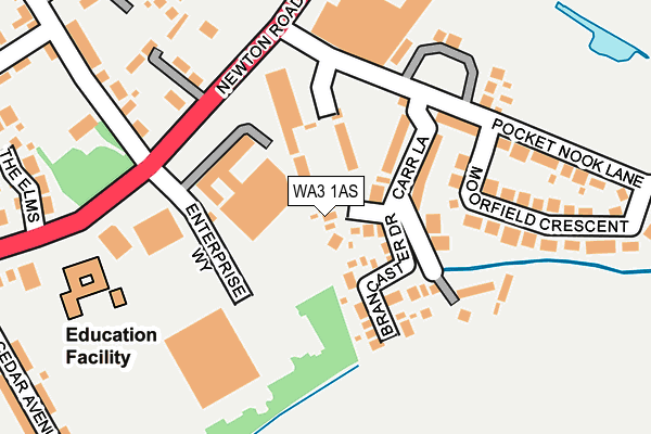 WA3 1AS map - OS OpenMap – Local (Ordnance Survey)