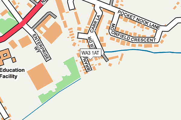 WA3 1AT map - OS OpenMap – Local (Ordnance Survey)